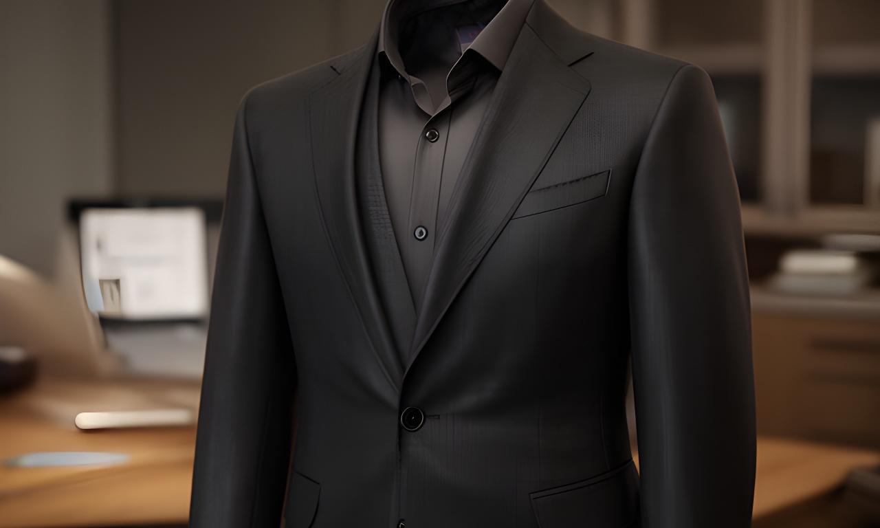Profesional con traje gris oscuro en un despacho sobrio preparado para una reunión de negocios